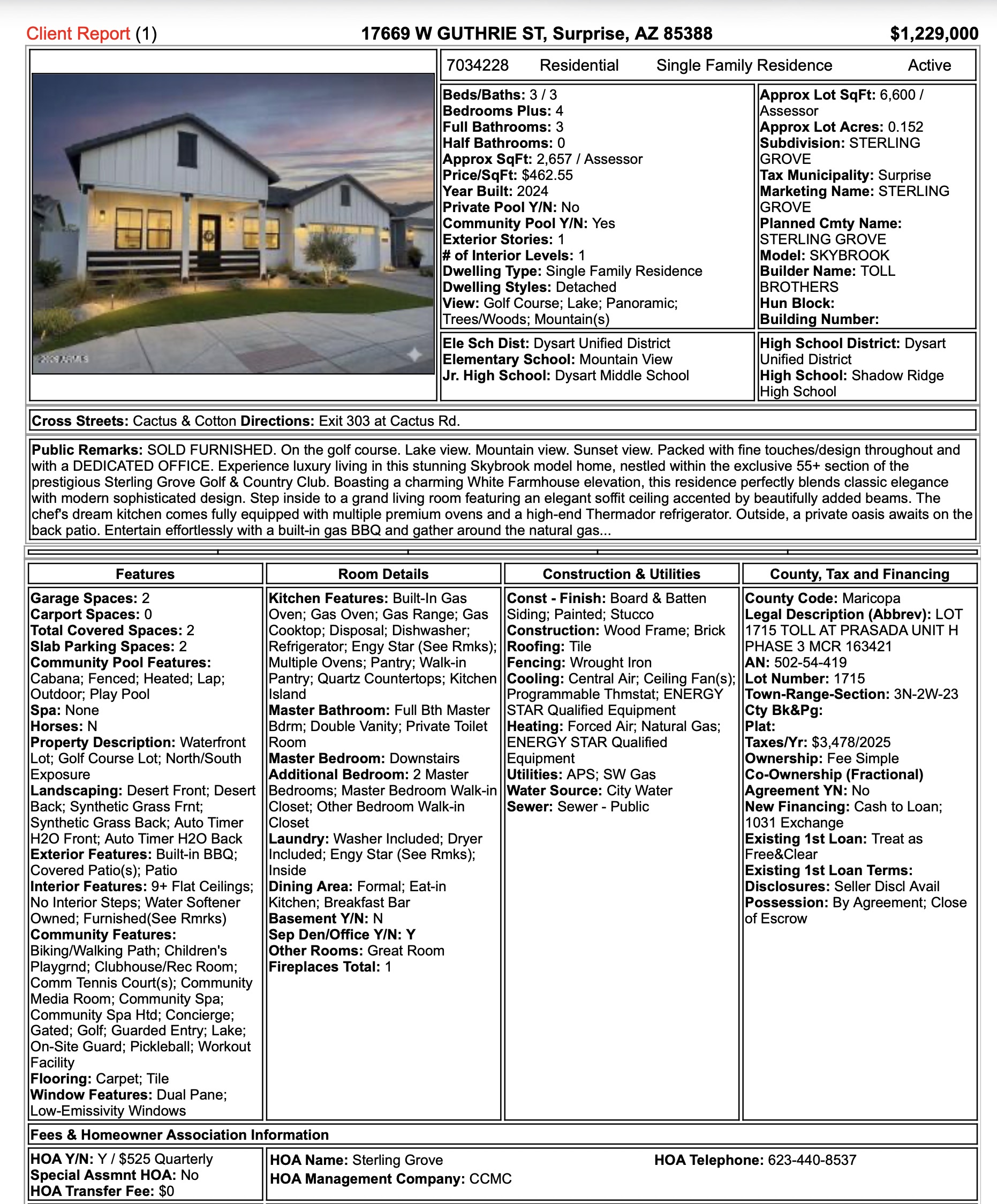 Preview of the full Arizona featured homes list with MLS details